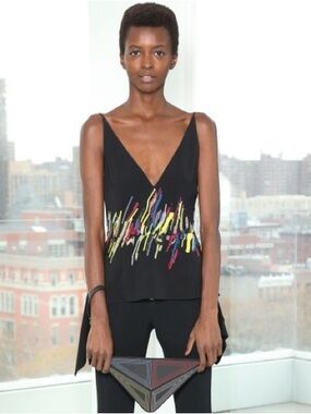 Cushnie Et Ochs multi color Black Camisole